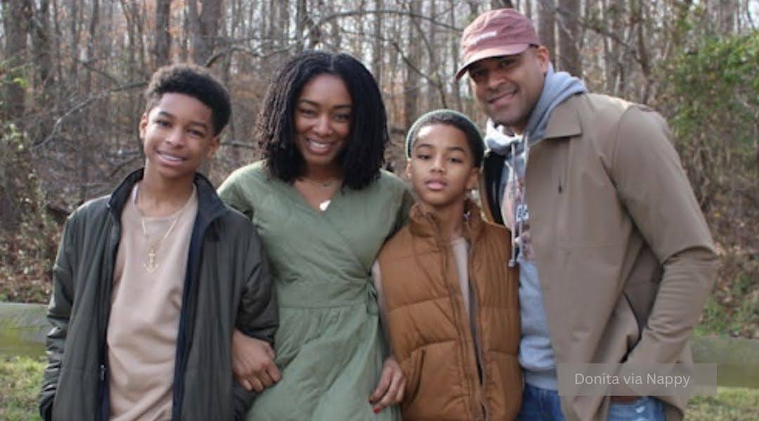 A family posing for a photo