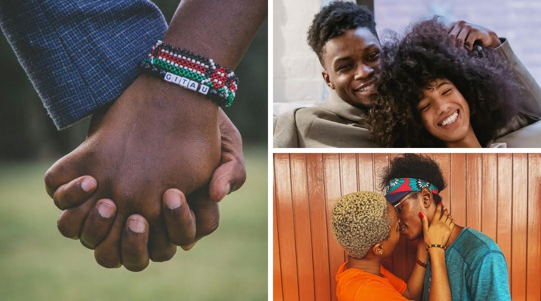 A collage of couples