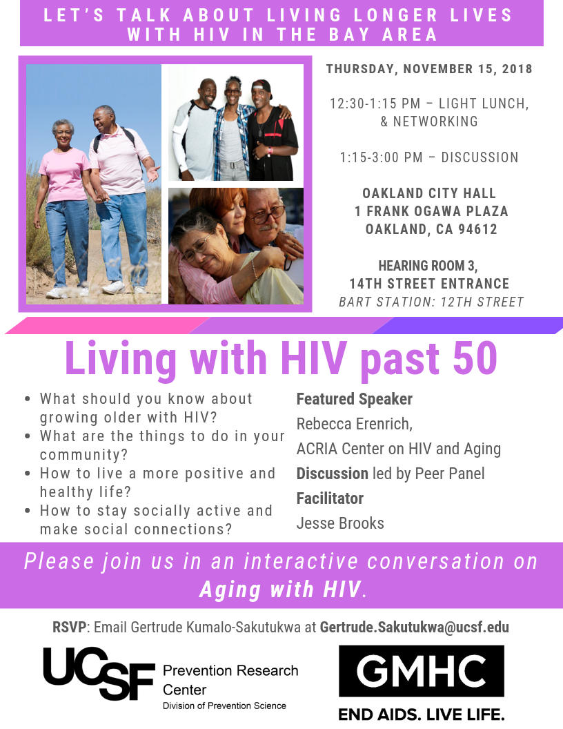 UCSF Prevention Research Center (PRC) Forum: Living with HIV past 50